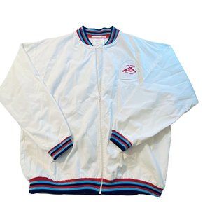 USMC Mens One Mind Any Weapon Patch Vintage Marines White Jacket Red Blue Trim